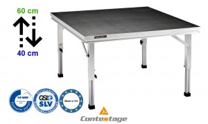 CONTESTAGE PLTEL-1x1 Teleskop-Plattform 1mx1m, Höhe 40-60cm