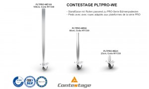 CONTESTAGE PLTPRO-WE Standfuss rund mit Rad zu PLTPRO-Serie Bühnenpodeste
