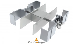 CONTESTAGE PLTS-FC4 Verbindungsklammer für vier Standfüsse 6x6cm