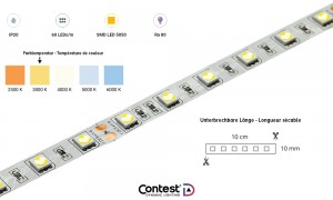 CONTEST PURETAPE6020-WARM LED-Tape Warmweiss 3000K, IP20