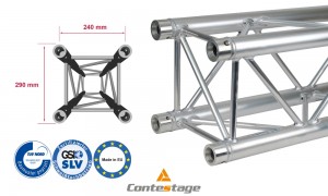 CONTESTAGE QUATRO-075 heavy-duty Truss 75cm, Farbe ALU