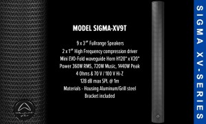 WHARFEDALE PRO SIGMA-XV9T-B Passiv Lautsprecher schwarz, 360W RMS/4Ω/100V