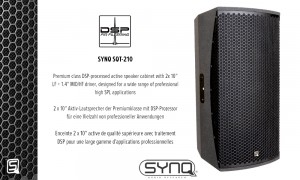 SYNQ SQT-210 Aktiv 2-Weg 2 x 10" Lautsprecher 1600W RMS, DSP, X-OVER & FIR-Filter