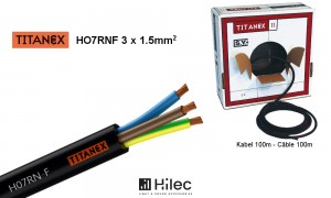 HILEC TIT-315 Netzkabel TITANEX® HO7RNF 3x1,5mm² - 100m