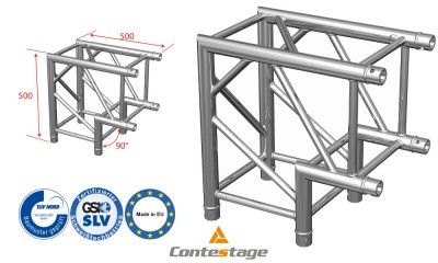 CONTESTAGE AGQUA-02 Winkel 90° - 2 Directions, Farbe ALU