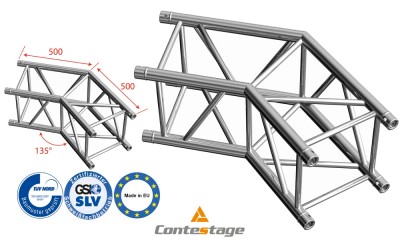 CONTESTAGE AGQUA-04 Winkel 135°- 2 Directions, Farbe ALU