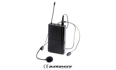 AUDIOPHONY CR12HS-F5 Taschensender/Transmitter mit Kopfbügel-Mic zu  Audiophony CR12A und CR25A, Frequenzbereich 514-542MHz