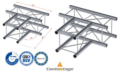 CONTESTAGE DECO22Q-AG03 Winkel 90° - 3 Directions, Farbe ALU