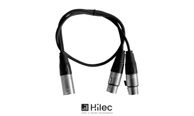 HILEC CL-29/0.6 Kabel-Adapter, 1 x XLR/M - 2 x XLR/F, 3-Pol, Länge 60cm
