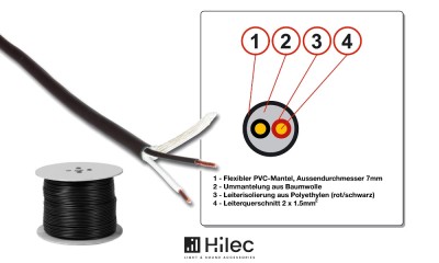 HILEC PROHP-215 Lautsprecherkabel 100m Rolle - 2 x 1.5mm2