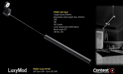 LuxyMod PEND1 LED-Pendelspot - Z-Profil - 3W - 24VAC