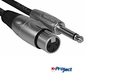 PROJECT Mikrofon-Audio-Kabel XLR/F-Mono Jack 6.3mm, Länge 10m