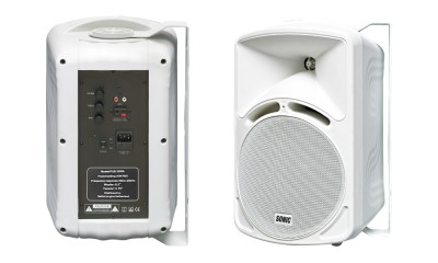 SONIC PUB35 Aktiv Lautsprecher-Set, 1 x Aktiv Lautsprecher mit Stereo-Endstufe, 1 x Passiv Lautsprecher