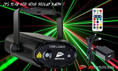 JB SYSTEMS USB LASER mobiler Laser-Effekt Rot/Grün