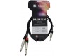 HILEC PREMIUM SERIE Audiokabel 1 x Stereo Minijack 3.5mm - 2 x Monojack 6.3mm