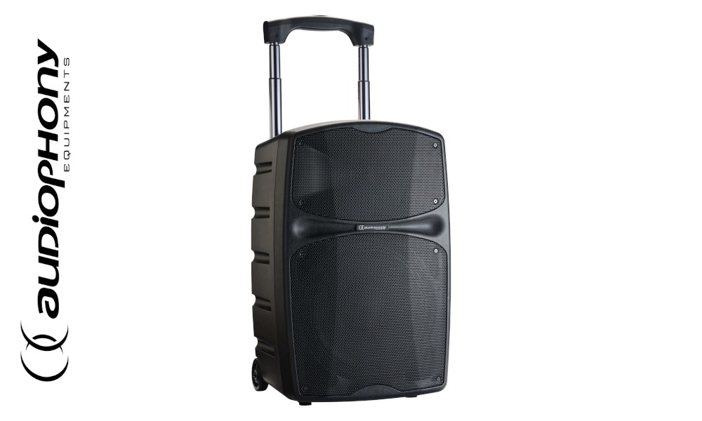 AUDIOPHONY RACER250evo Système PA portable 250W, mixeur, lecteur USB/SD, TWS, Bluetooth®, slots pour deux récepteurs UHF