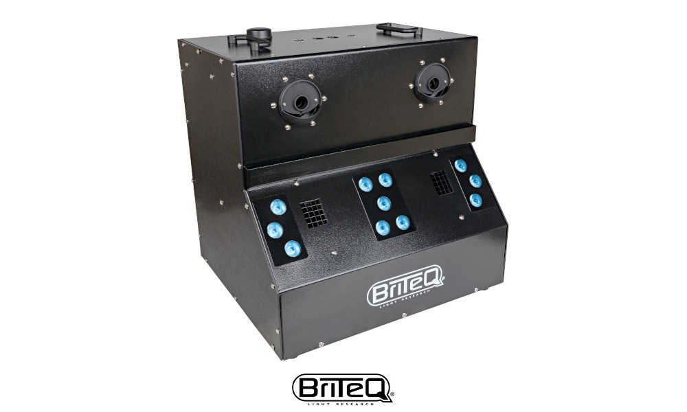 BRITEQ BT-BUBBLEFOG Machine à bulles et à brouillard, produit du brouillard, des bulles et des bulles remplies de brouillard ! 11x8W LED RGBA, DMX
