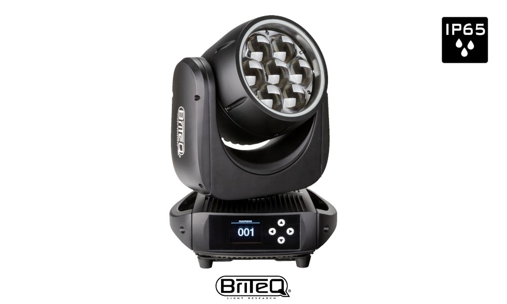 BRITEQ BTI-BLIZZARD WASH1 Moving Head 7x40W RGBL OSRAM-LEDS, IP65 Outdoor