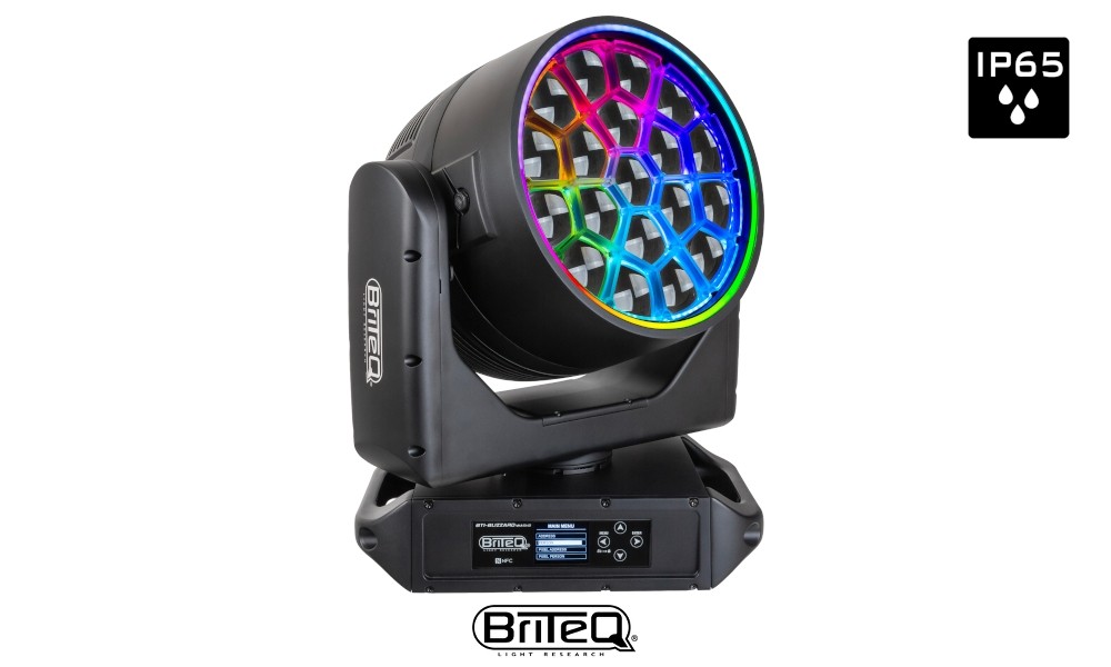 BRITEQ BTI-BLIZZARD WASH2 Moving Head 19x50W RGBL-LEDS, IP65 Outdoor