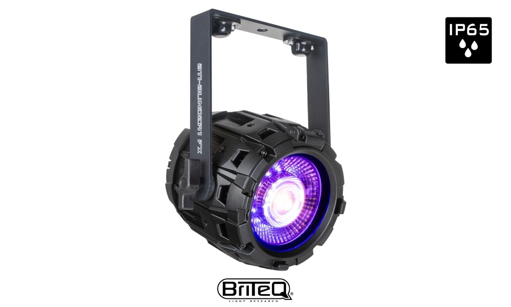 BRITEQ BTI-BLINDER1 FX Blinder 70W, 1650K-2700K, DMX, Amber-drift, effet d'aura RGB, 28°, IP65
