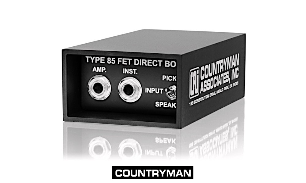 COUNTRYMAN TYP85 Boîtier de direct actif pour signal d'instrument ou de haut-parleur, commutateur pickup/speaker, Groundlift, Jack 6.3mm-XLR/M
