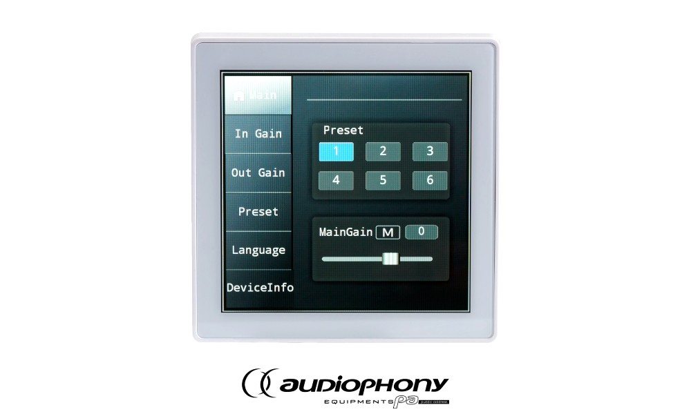 AUDIOPHONY DTCL Controller avec écran LCD tactile rétroéclairé. Compatible avec Audiophony DZONE88
