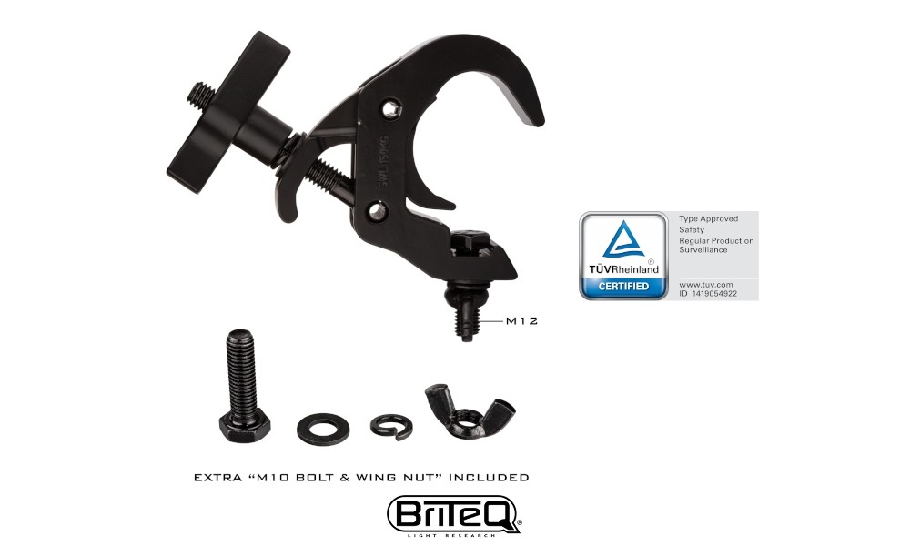 BRITEQ FAST CLAMP BLACK V2 C-Clamp/Crochet 48-51mm, noir