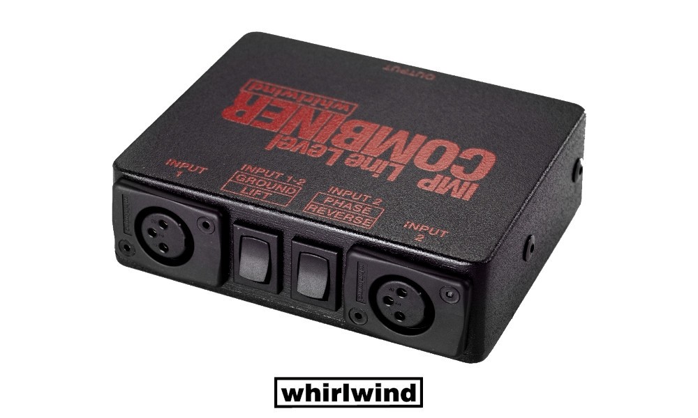 WHIRLWIND IMP LINE Combiner - conduit deux signaux de lignes symétriques/à basse impédance vers une sortie symétrique, Groundlift, Phase, XLR/F-XLR/M 