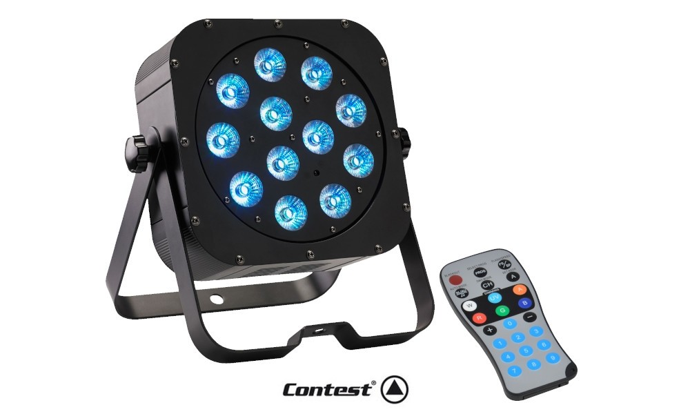 CONTEST irLEDFLAT-12x12SIXb Projecteur LED 12x12W RGBWA&UV, Angle de rayonnement 40°