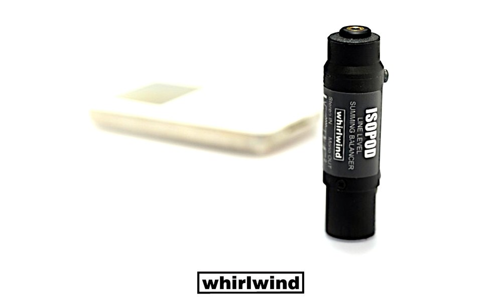 WHIRLWIND ISOPOD Isolateur de ligne - adapte parfaitement le signal de l'iPod®, de la Tablet ou du Smartphone à une table de mixage, Jack 3.5mm-XLR/M