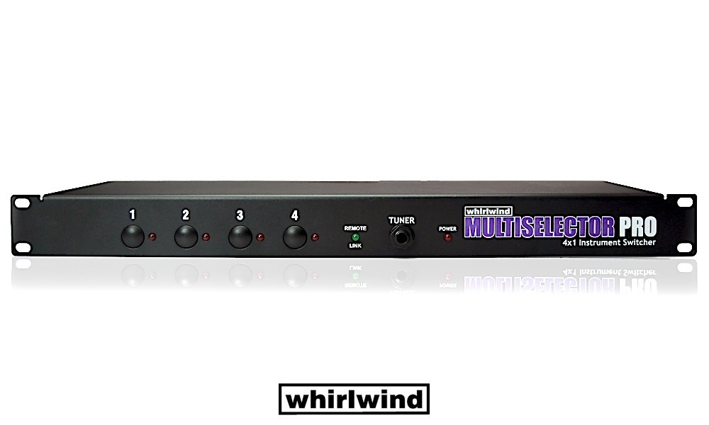 WHIRLWIND MULTISELECTOR PRO - Switcher HighEnd pour 4 signaux d'instruments vers une sortie - grâce à l'électronique opto, commutation totalement silencieuse, Tuner-Out, Jack-Jack 6,3mm
