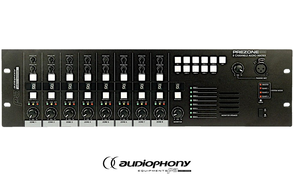 AUDIOPHONY PREZONE88 Matrice analogique 8 entrées / 8 sorties