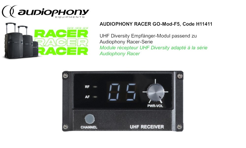 AUDIOPHONY GO-MOD-F5 Récepteur UHF modulaire pour la série RACER
