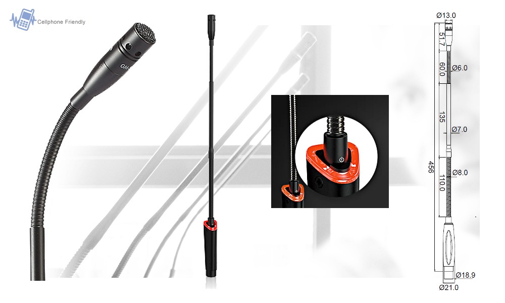 JTS 5212SW Microphone col de cygne avec commutateur