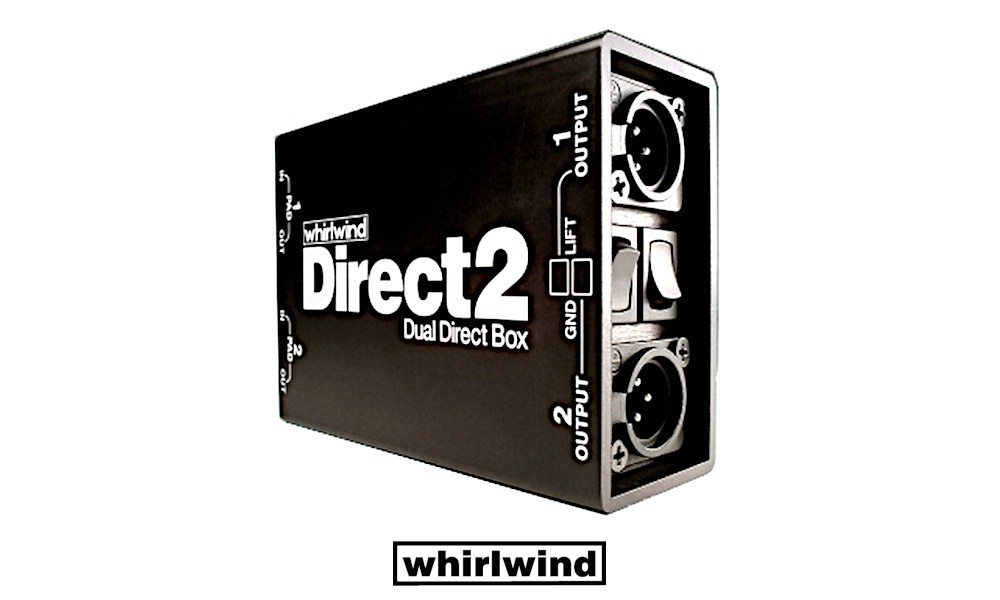 WHIRLWIND DIRECT-2 Dual DI-Box passive pour signal de ligne, d'instrument ou de haut-parleurs, commutateur PAD, Groundlift, Jack 6.3mm-XLR/M