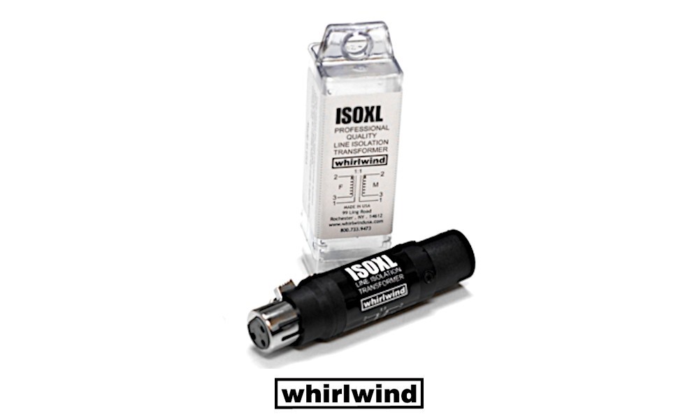 WHIRLWIND ISOXL Isolateur de ligne - le petit assistant en cas de problèmes de ronflement et de masse, XLR/F-XLR/M