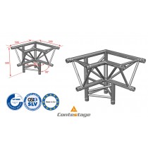 CONTESTAGE AG29-033 Angle triangulaire 90°, 3 Directions, finition ALU