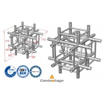 CONTESTAGE AGQUA-08 Angle 90° - 6 Directions, finition ALU