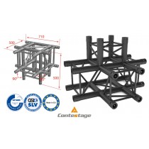 CONTESTAGE AGQUA-10 BLK Angle 90° - 4 Directions, finition NOIRE