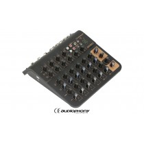 AUDIOPHONY Mi6U Mixer avec 4 entrées micro/ligne et 2 entrées ligne stéréo, canal stéréo USB/RCA supplémentaire commutable sur Master