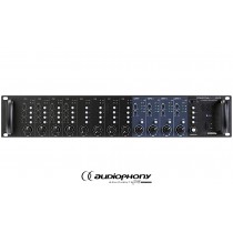 AUDIOPHONY PREZONE444 MK2 Mixeur avec 8 entrées micro/ligne et 4 sorties indépendantes, connexion pour contrôleur mural et pupitre, 19"/2U