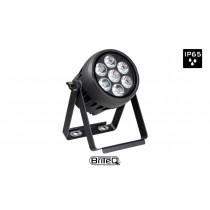 BRITEQ BTI-AKKUBEAMER Projecteur LED 7x10W RGBL LEDS, DMX, W-DMX, angle de faisceau 14°, accu, IP65