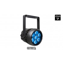 BRITEQ BTI-AKKUBEAMER Projecteur LED 7x10W RGBL LEDS, DMX, W-DMX, angle de faisceau 14°, accu, IP65