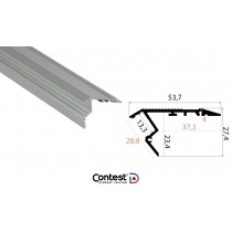 CONTEST TAPEprofil-F Profilé aluminium nez de marche, 2m
