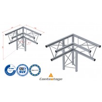 CONTESTAGE DECO22T-AG03 Angle triangulaire 90° GAUCHE - 3 directions, finition ALU