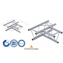 CONTESTAGE DECO22T-AG04 Angle triangulaire 90° - 3 directions, finition ALU