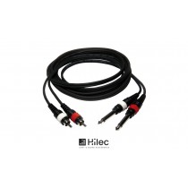 HILEC Câble audio - 2 x Jack 6.3mm - 2 x RCA/Cinch