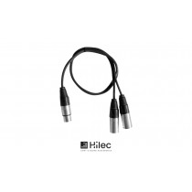 HILEC CL-28/0.6 Y-câble adaptateur 1 x 3-pin XLRF vers 2 x 3-pin XLRM, longueur 60cm