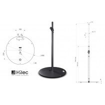 HILEC STICK-RB Pied pour enceinte avec embase lourde ronde - Noir