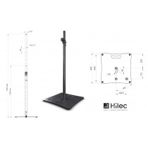 HILEC STICK-SB Pied pour enceinte avec embase lourde carrée - Noir